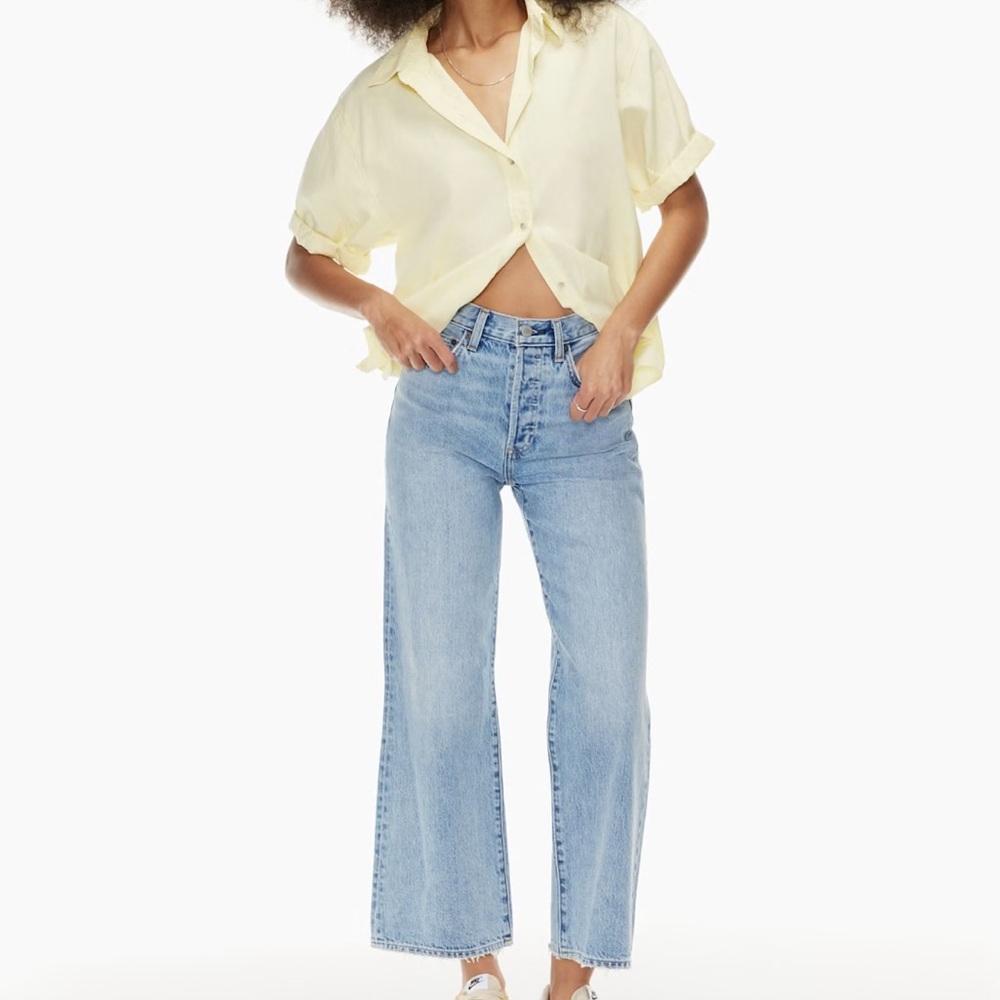 Aritzia Denim Forum Farrah High Rise Wide Leg Jeans Size 27, 28 inch inseam